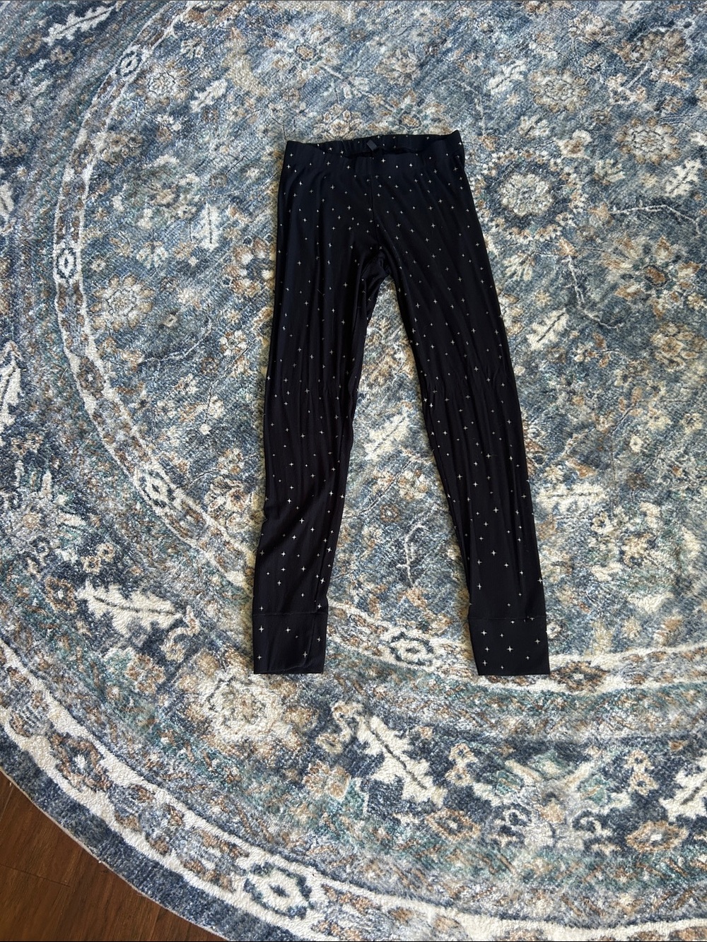 SKIMS Black Star-Print Ribbed Leggings
